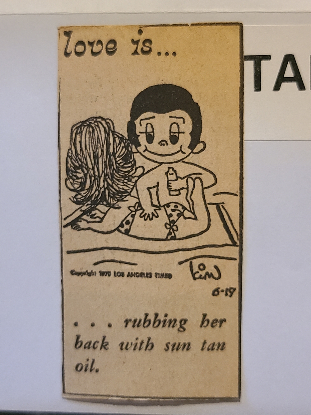 Vintage Beige Comic Panel Illustration (Vintage, Brown) Newspaper Clipping